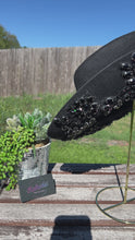 Load and play video in Gallery viewer, Black Cowboy Hat with Black Rhinestone Flowers
