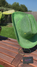 Load and play video in Gallery viewer, Light Green Rhinestone Cowboy Hat
