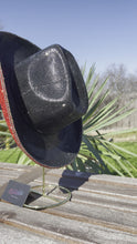 Load and play video in Gallery viewer, Black Top Red Bottom Rhinestone Cowboy Hat
