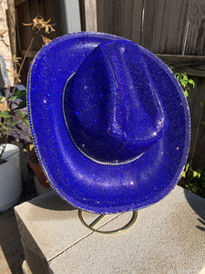 Sapphire Blue Rhinestone Cowboy Hat