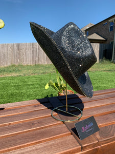 Silver Hematite Rhinestone Cowboy Hat