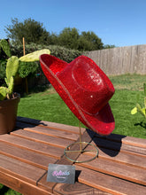 Load image into Gallery viewer, Red Rhinestone Cowboy Hat
