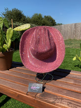 Load image into Gallery viewer, Rose Pink Rhinestone Cowboy Hat
