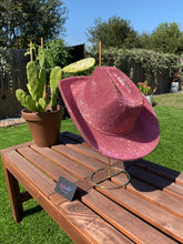 Load image into Gallery viewer, Rose Pink Rhinestone Cowboy Hat
