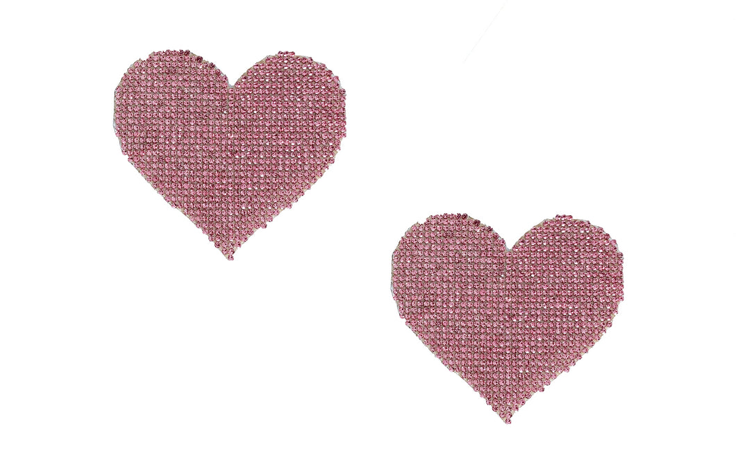 Pink Rhinestone Heart Pasties