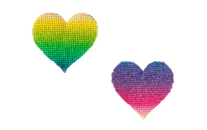 Rainbow Rhinestone Heart Pasties