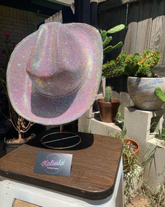 Pink Cowboy Hat w/ Crystal AB Rhinestones
