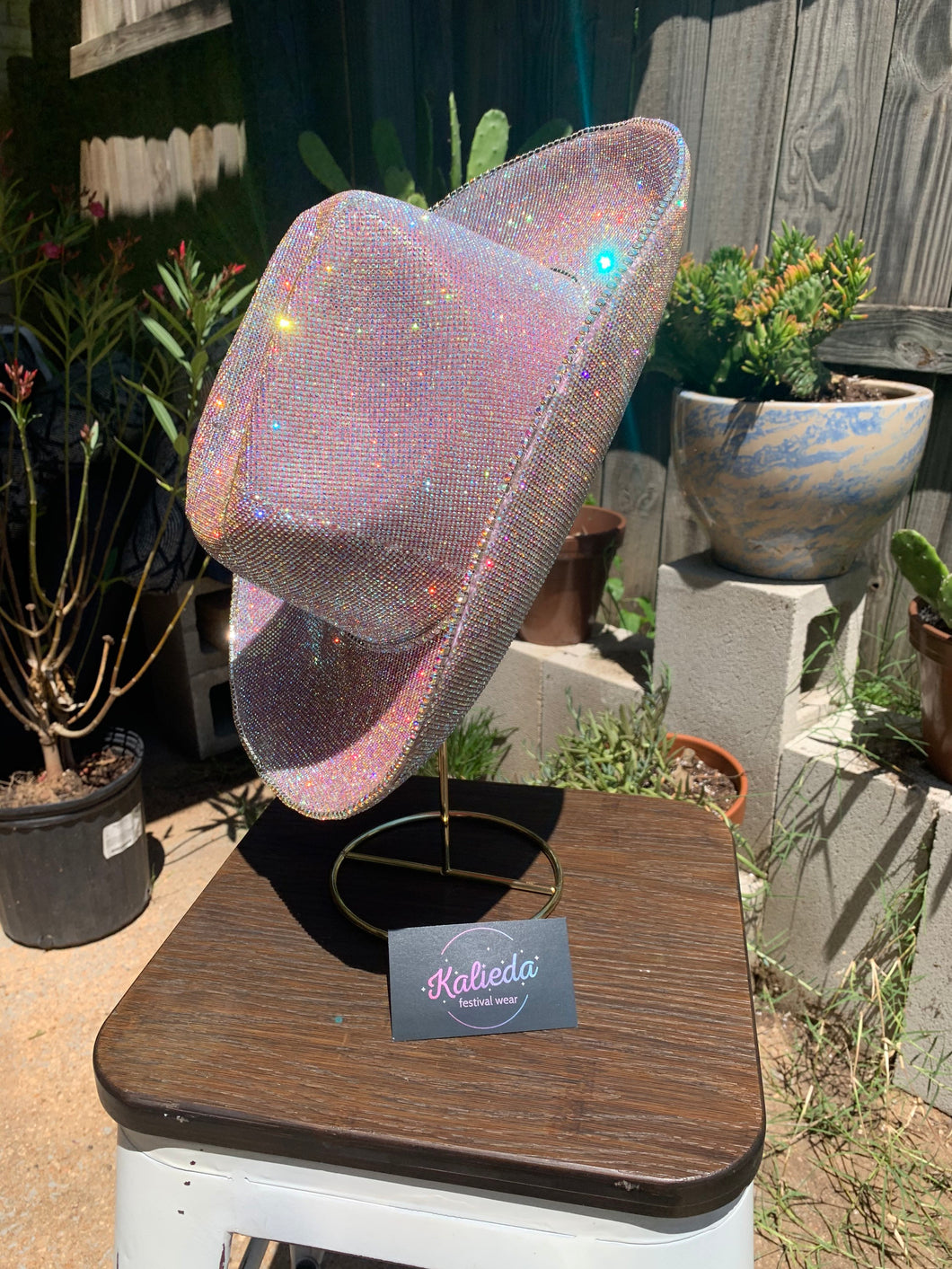 Pink Cowboy Hat w/ Crystal AB Rhinestones