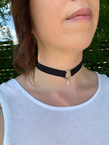 Small O Ring Elastic Choker Necklace 3/4in