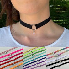 Load image into Gallery viewer, Small O Ring Elastic Choker Necklace 3/4in
